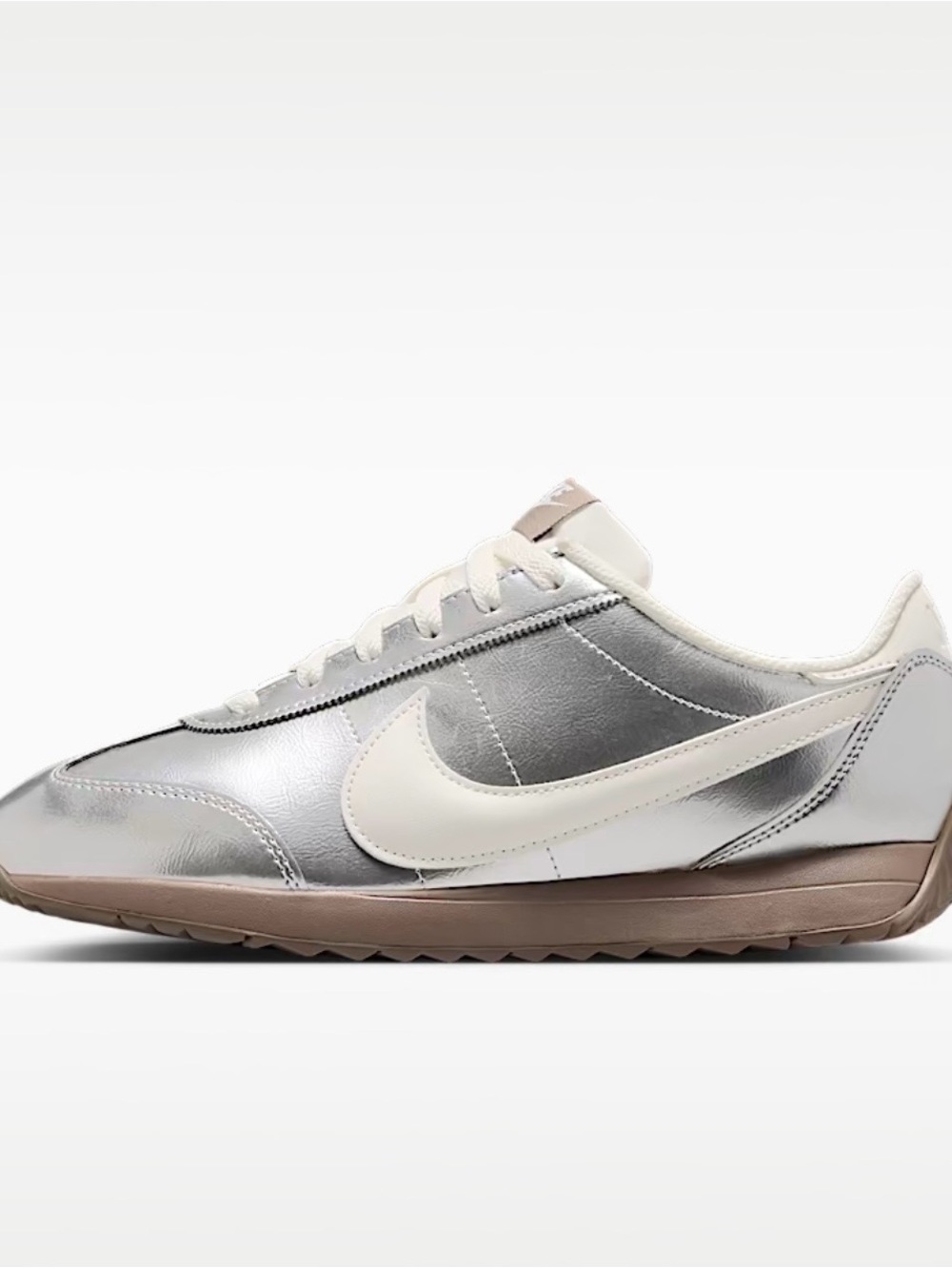 Size 9- Nike Women’s Pacific 'Metallic Silver Mink Brown Running Shoe No lid